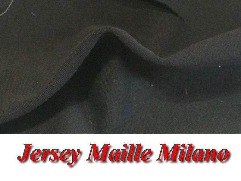 Tissu Jersey Lycra Maille Milano Noir