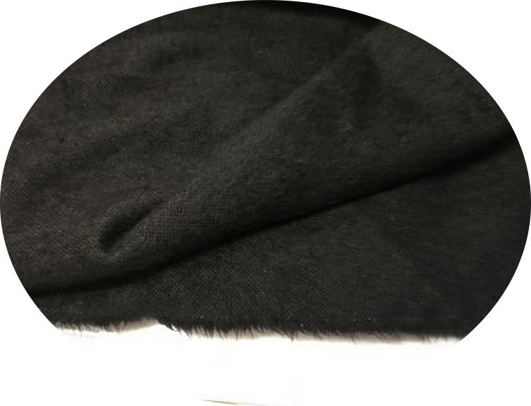 Tissu Laine et Mohair Noir Au Mètre  Haute  Couture.