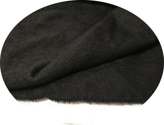 Tissu Laine et Mohair Noir Au Mètre  Haute  Couture.