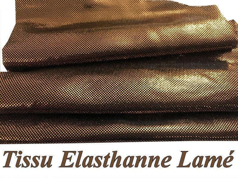 Bronze Copper Colored Lurex Lycra Fabric for Sewing for Dancewear and Lingerie.