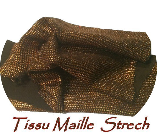 1.50 m Lurex Lycra Fabric in Copper Bronze Color for Sewing