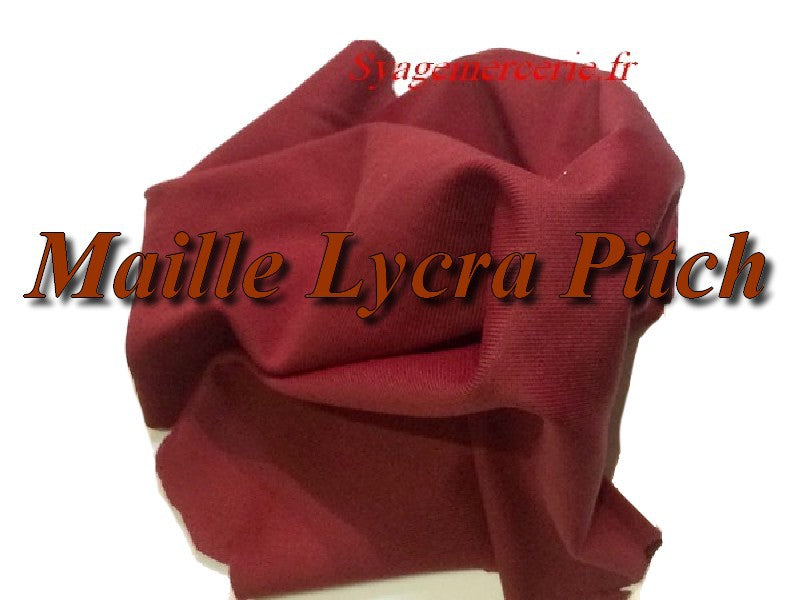 Tissu Lycra Maille Pitch Bordeaux Au Mètre