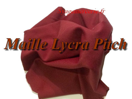 Tissu Lycra Maille Pitch Bordeaux Au Mètre