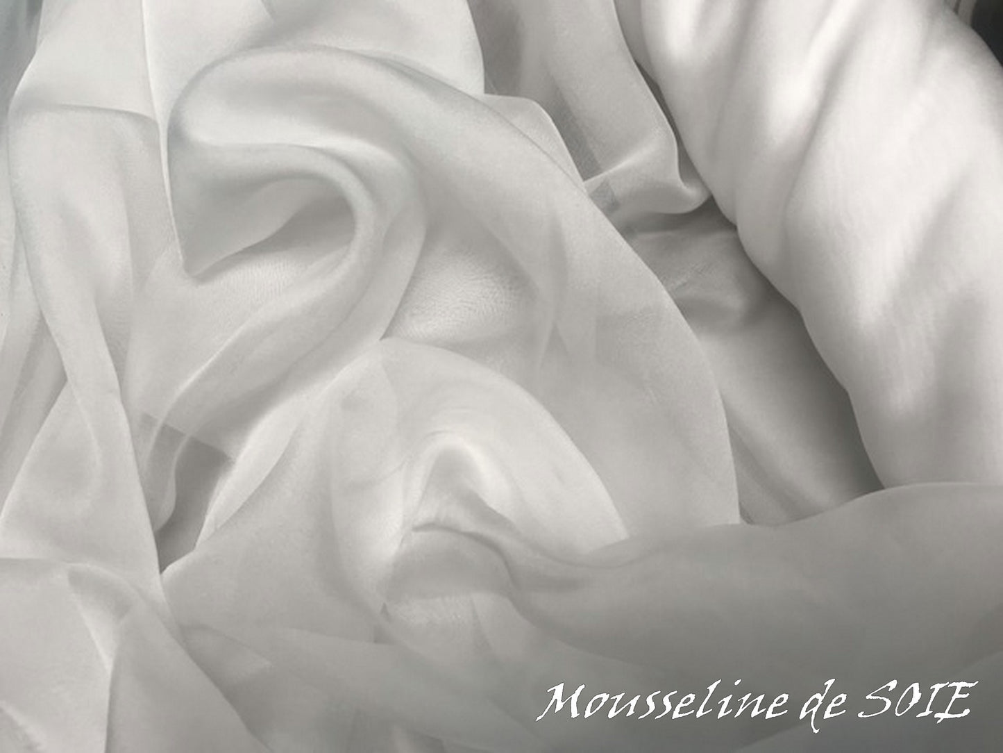 Tissu Mousseline De Soie Blanche Au Mètre.