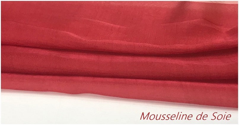 Tissu Mousseline De Soie Brique Couture  Au Mètre.