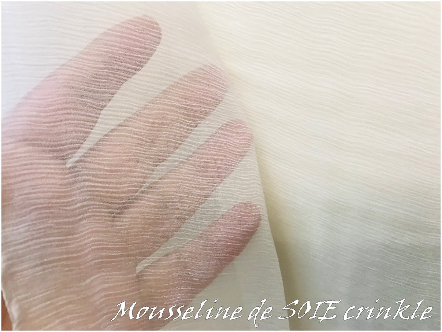 Tissu Mousseline de Soie Crinkle IVOIRE Au Mètre Couture, Soie Pour Mariage Et customisations