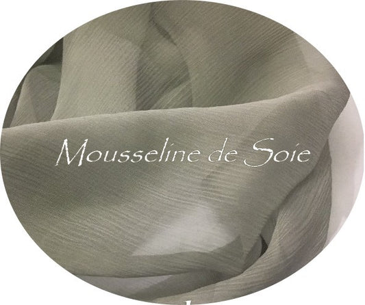 Tissu Mousseline De Soie Gris Perle Au Mètre.