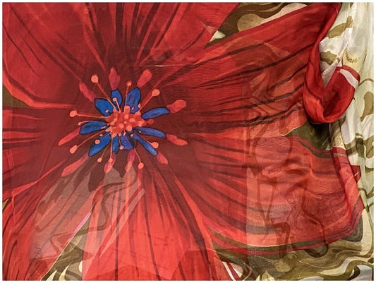 Tissu Mousseline De Soie Imprimé En Motif Fleurs Au Mètre Couture