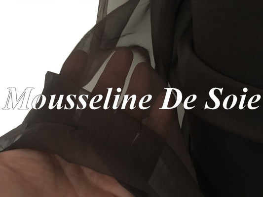 Tissu Mousseline De Soie Lisse Marron Foncé Couture  Au Mètre.