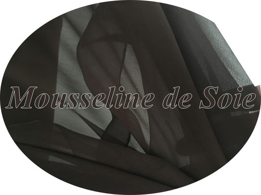 Tela de gasa de seda color marrón chocolate para coser por metros.