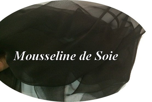 Tissu Mousseline de Soie Noir Au Mètre En 1 Mètre 45 De Largeur
