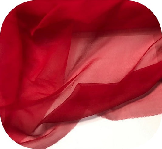 Tissu Mousseline De Soie Rouge Couture  Au Mètre.