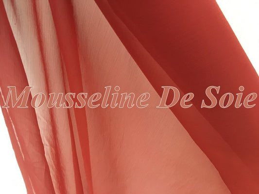 Tissu Mousseline De Soie Rouille Au Mètre Pas cher Couture