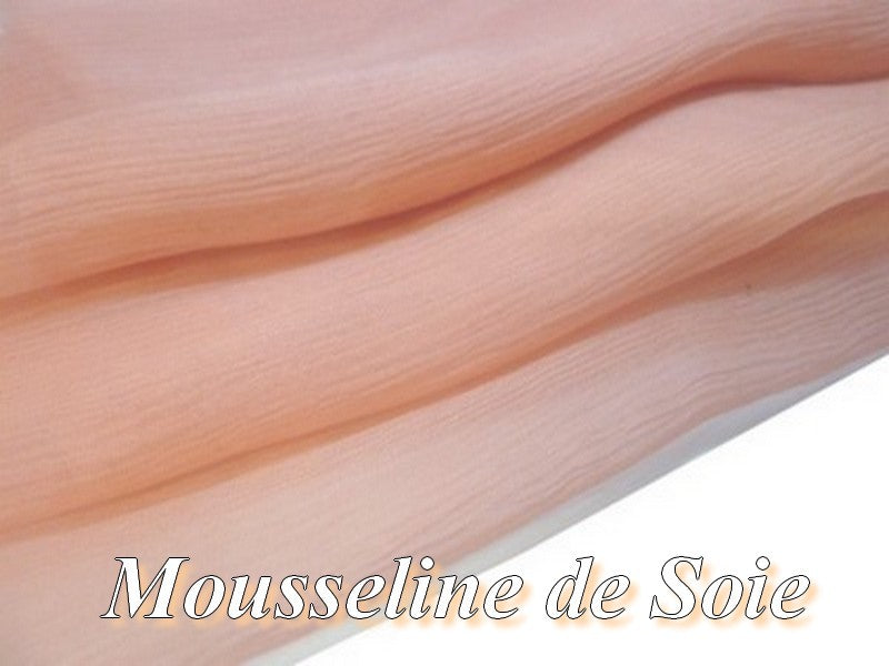Tissu Mousseline De Soie Saumon Au Mètre.