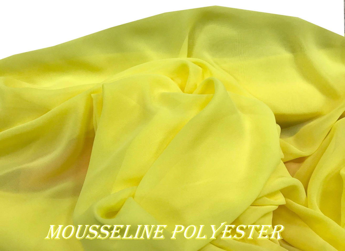 Yellow Polyester Muslin Fabric By The Meter To Sew.