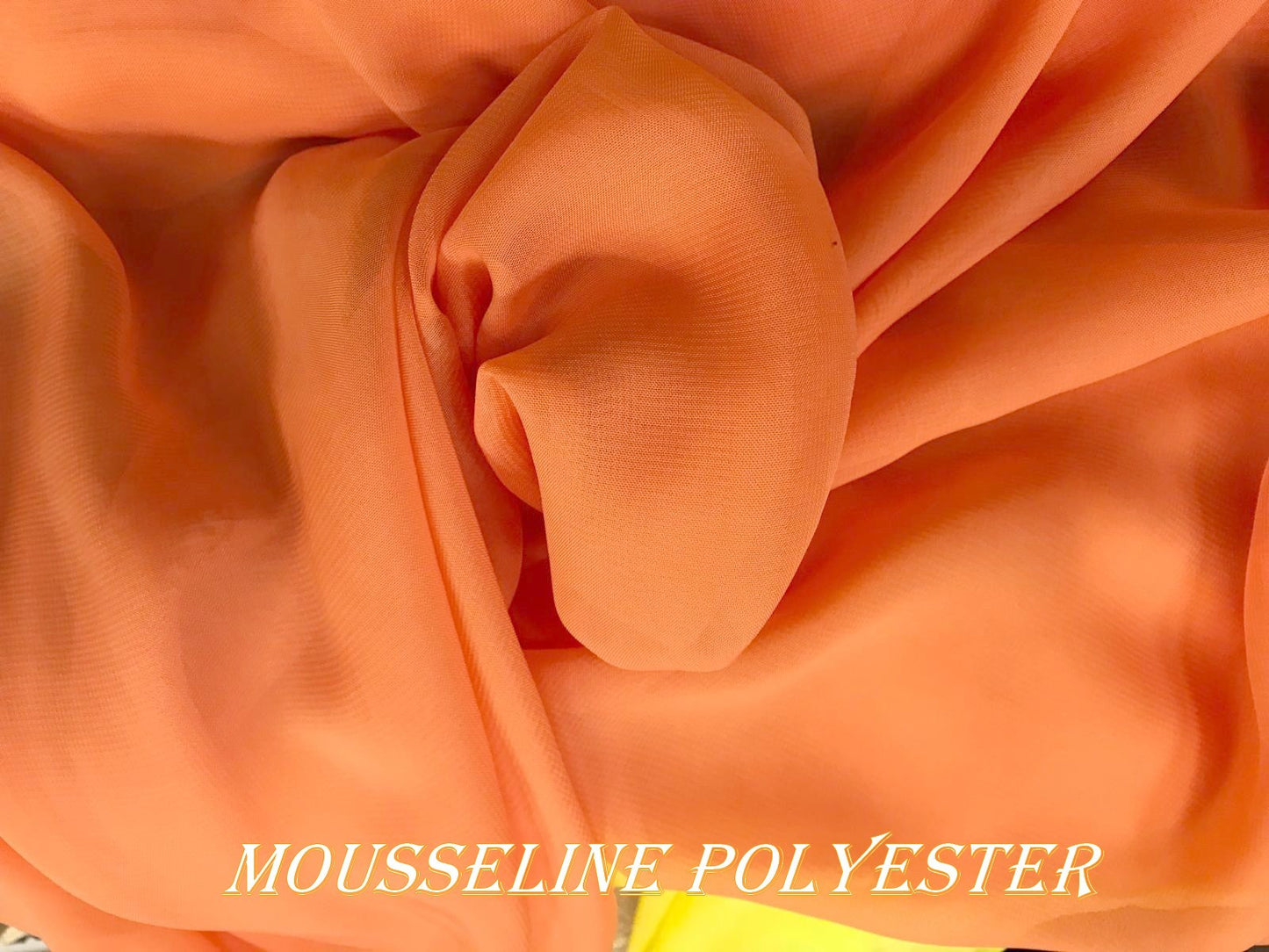 Orange Polyester Muslin Fabric By The Meter To Sew.
