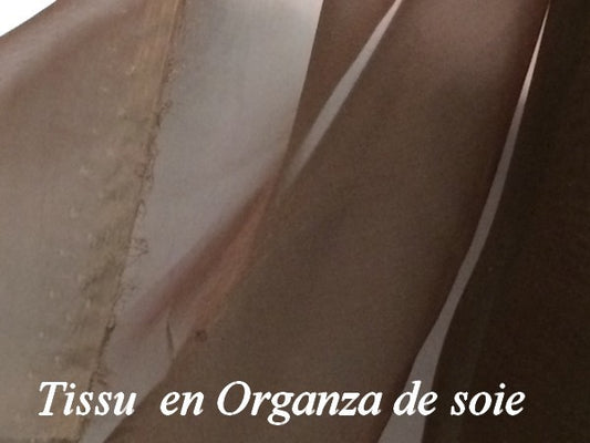 Tissu Organza De Soie Marron Au Mètre.