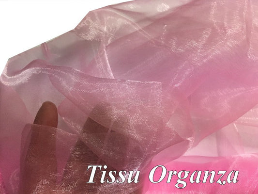 Tissu Organza Polyester Au Mètre Coloris Rose Pour La  Couture Et La Décoration