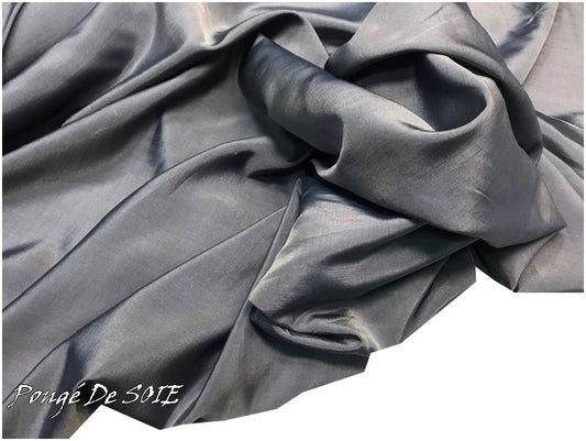 Tissu Pongé De Soie Gris Perle Uni Au Mètre Couture.