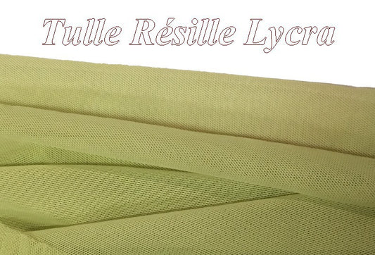 Tissu Résille Lycra Au Mètre En Couleur Anis A Coudre.