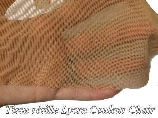 Tissu Résille Lycra au Mètre En Couleur Chair Peau Pour Justaucorps.