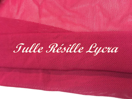 Tissu Résille Lycra au Mètre En Couleur Fuschia Pour Justaucorps.