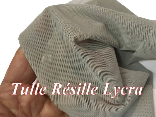 Tissu Résille Lycra Au Mètre En Couleur Gris A Coudre.