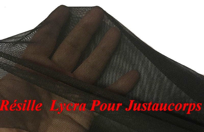 Tissu Résille Lycra Au Mètre en Couleur Noir Pour Justaucorps :Créations Élégantes .