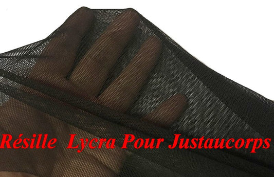Tissu Résille Lycra Au Mètre en Couleur Noir Pour Justaucorps :Créations Élégantes .