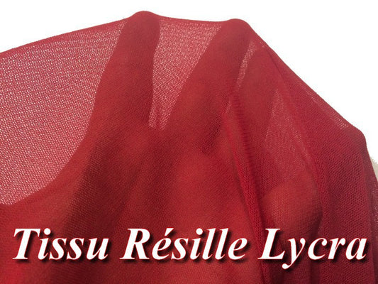 Tela de malla lycra por metros en color rojo para coser.