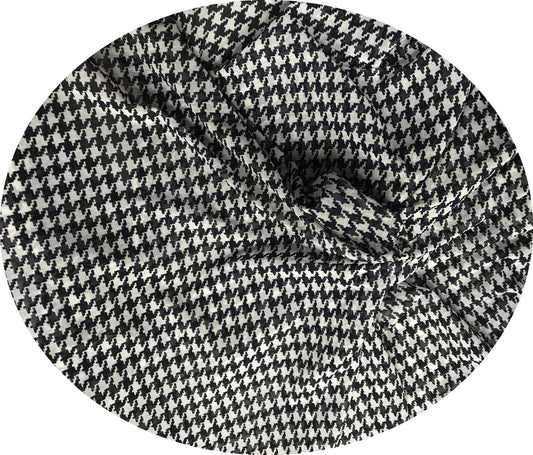Tissu Résille Lycra Fine Impression Pied de Poule Couture au Mètre