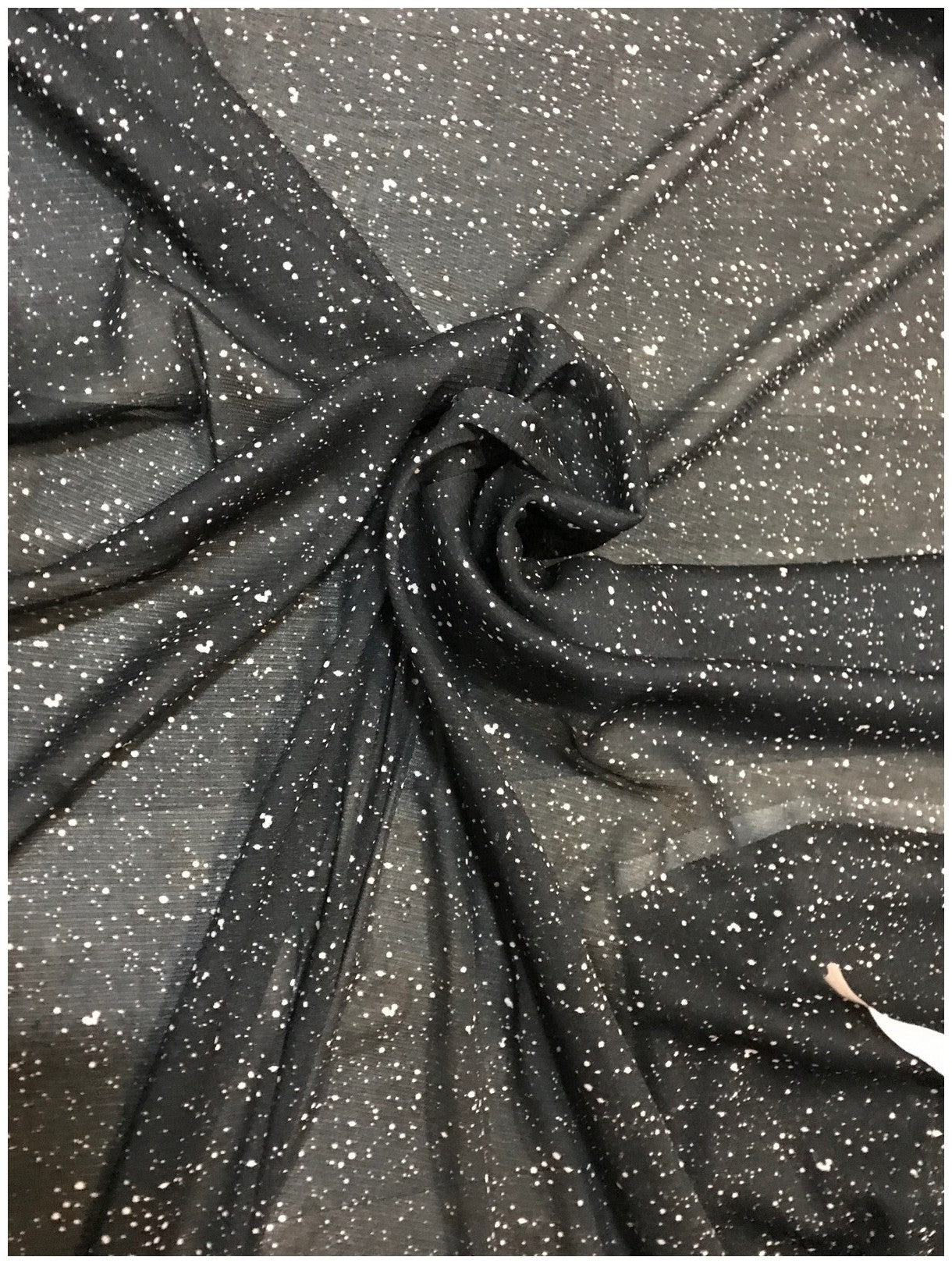 Tissu Résille Lycra Fine Impression pois Couture au Mètre