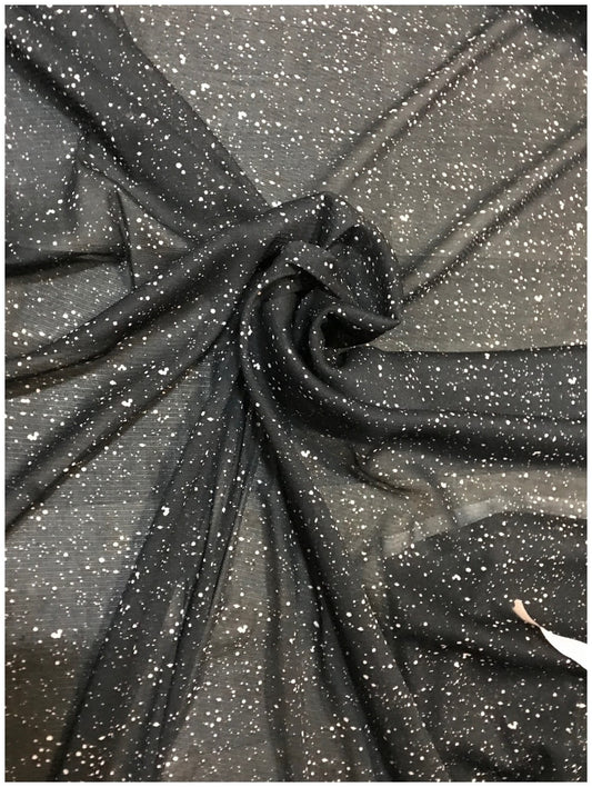 Tissu Résille Lycra Fine Impression pois Couture au Mètre