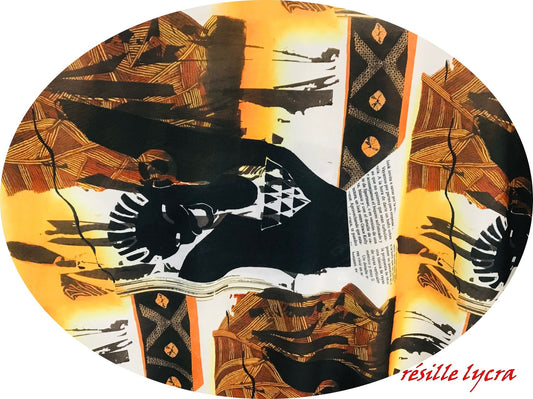 Tissu Résille Lycra Imprimée Extensible au Mètre