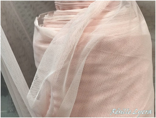 Tissu Résille Lycra Rose Poudré Au Mètre Pour Justaucorps et Danse