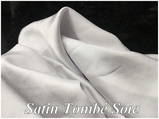 Tissu Satin Blanc Tombé Soie Au Mètre