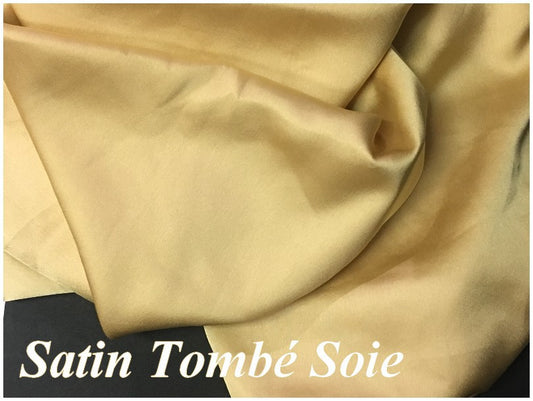 Tissu Satin Doré Miel Tombé Soie Au Mètre