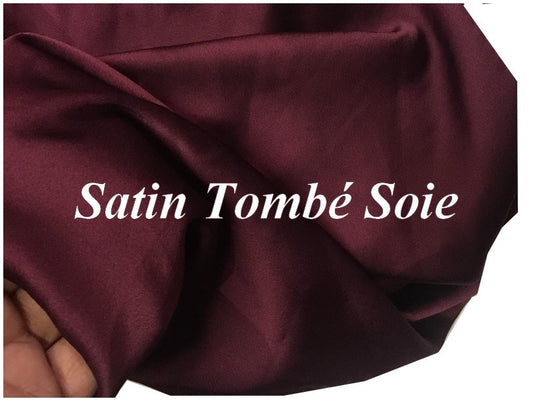 Tissu Satin Prune Tombé Soie Au Mètre