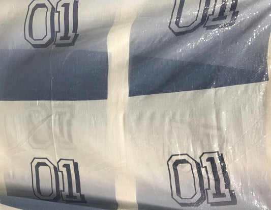 Tissu Sequins Paillette imprimé Bleu et Blanc Dégradé Au Mètre.