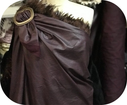 Tissu Simili Cuir Souple Lie De vin Au Mètre, Cuir Aspect Mat