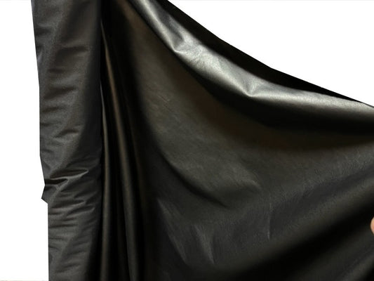 Tissu Simili Cuir Souple Noir Au Mètre, Cuir Aspect Mat