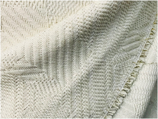 Tissu Style "Chanel" Ecru Au Mètre Haute Couture.