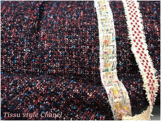 Tissu Style "Chanel" Tweed   Au Mètre  Haute Couture.