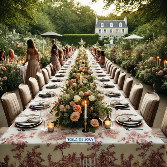 Tela Toile de Jouy Roja de 2,80 m de Ancho - Elegancia y Autenticidad para tu Decoración de Interiores