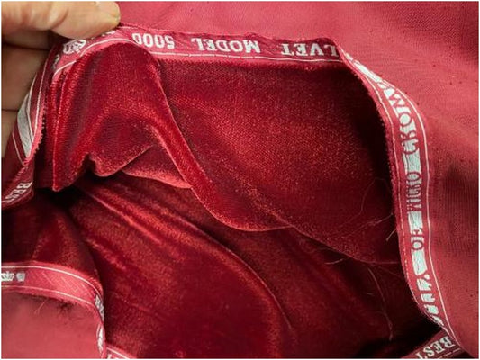 Tela de terciopelo burdeos de gran ancho para ropa y muebles