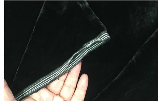 Tela de terciopelo negro de gran ancho para ropa y tapicería
