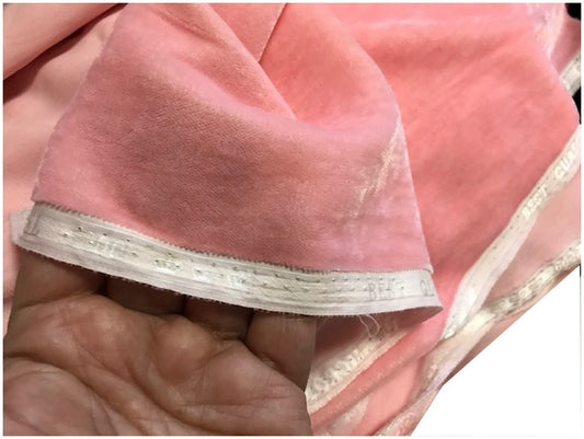 Tela de terciopelo rosa de gran ancho para ropa y tapicería