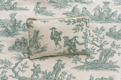 Green Toile de Jouy in 100% cotton – width 280 cm – made in France 🇫🇷