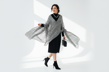 Étole parisienne pied-de-poule