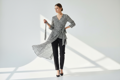 Mousseline de soie pied-de-poule – Élégance légère et graphique